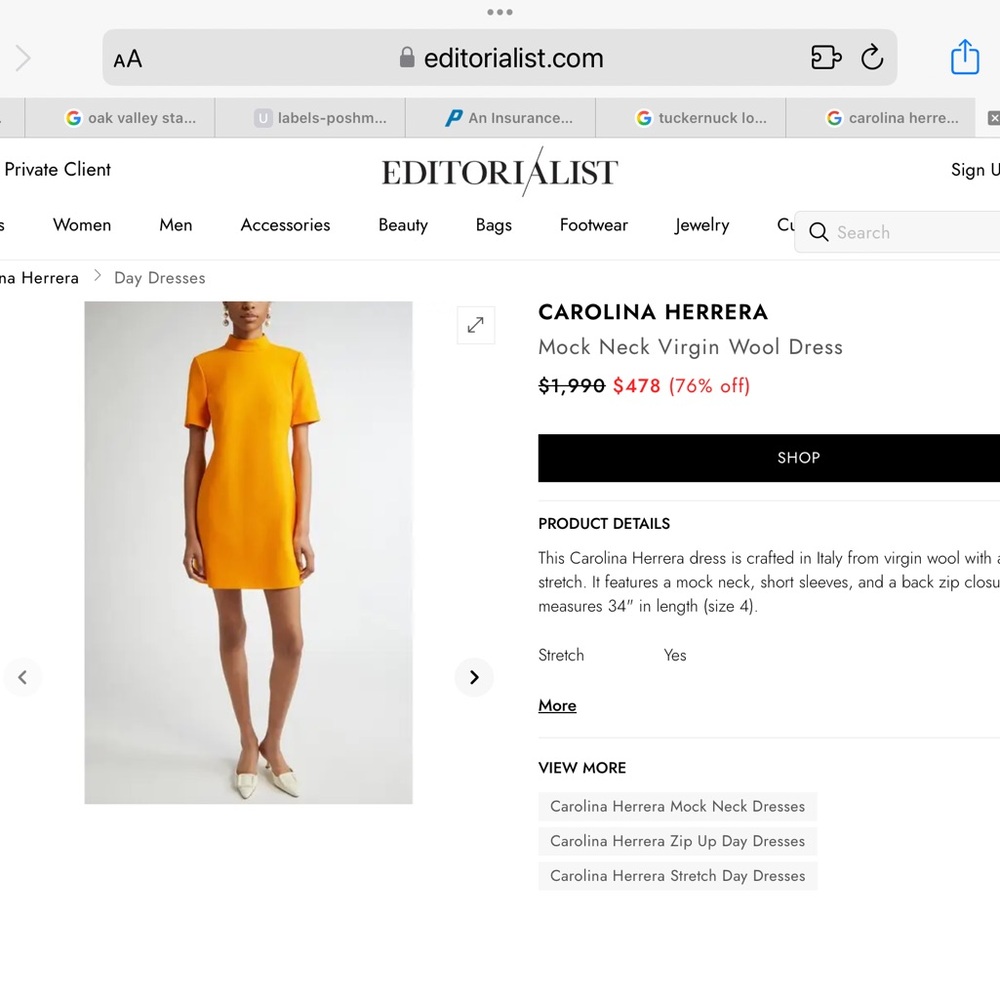 Carolina Herrera Vibrant Yellow Mini Dress